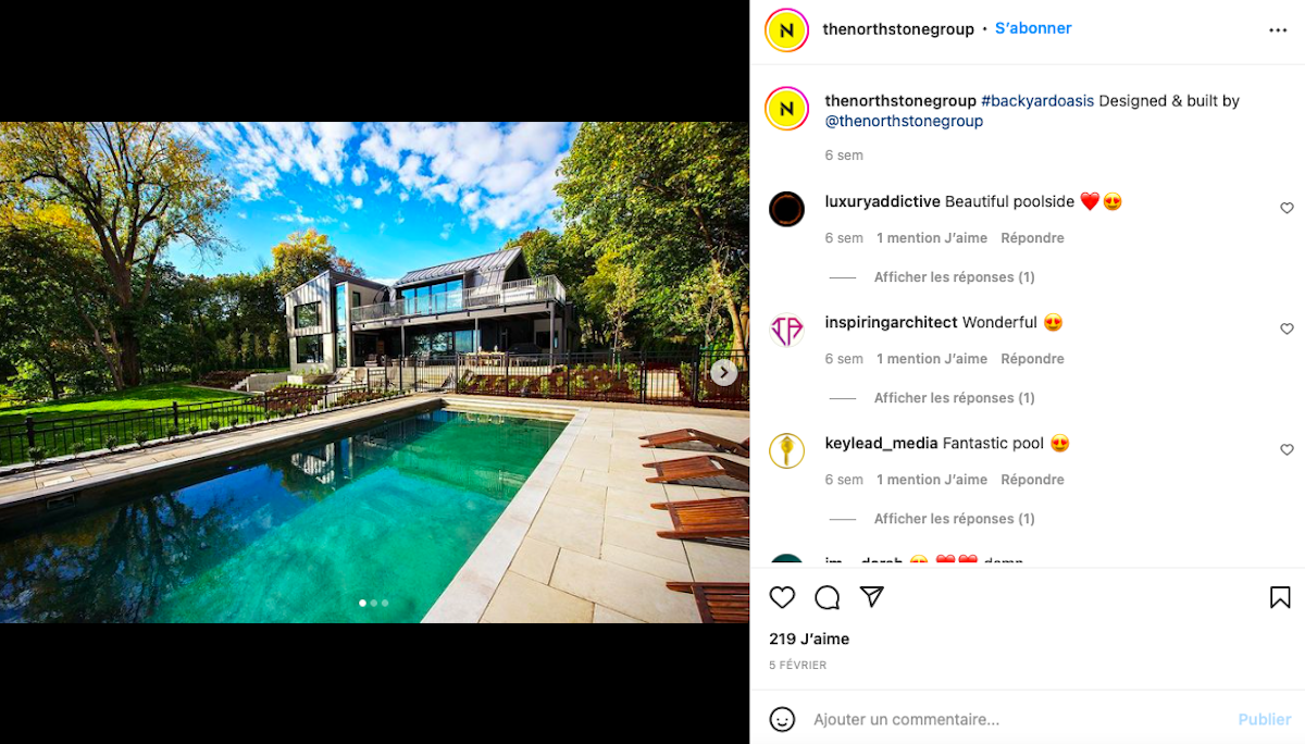 Northstone entreprises québécoises paysager Instagram