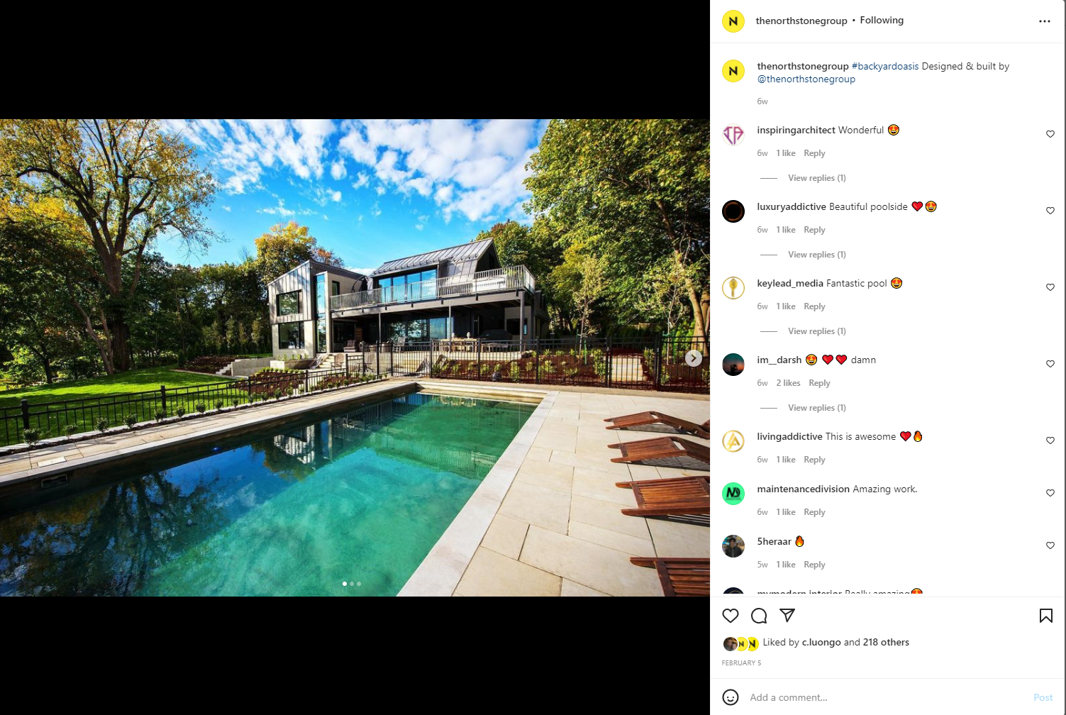 Northstone Landscaping Company using Instagram