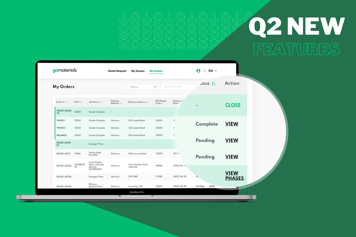GoMaterials Platform Q2 Features
