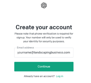 ChatGPT create account